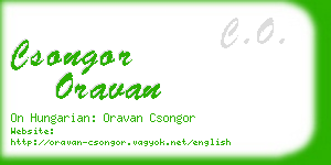 csongor oravan business card